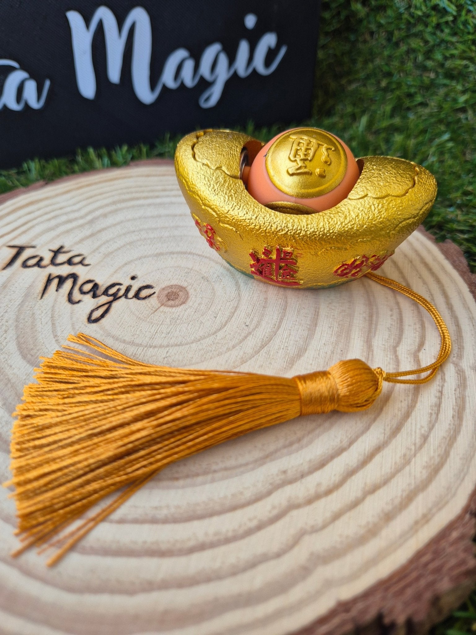Bola Giratoria para la Prosperidad en Wulu Chino Dorado - Abundancia y Energía Feng Shui BolaTienda esotérica Málaga - La Tienda de Tata Magic: tienda Esotérica en Málaga